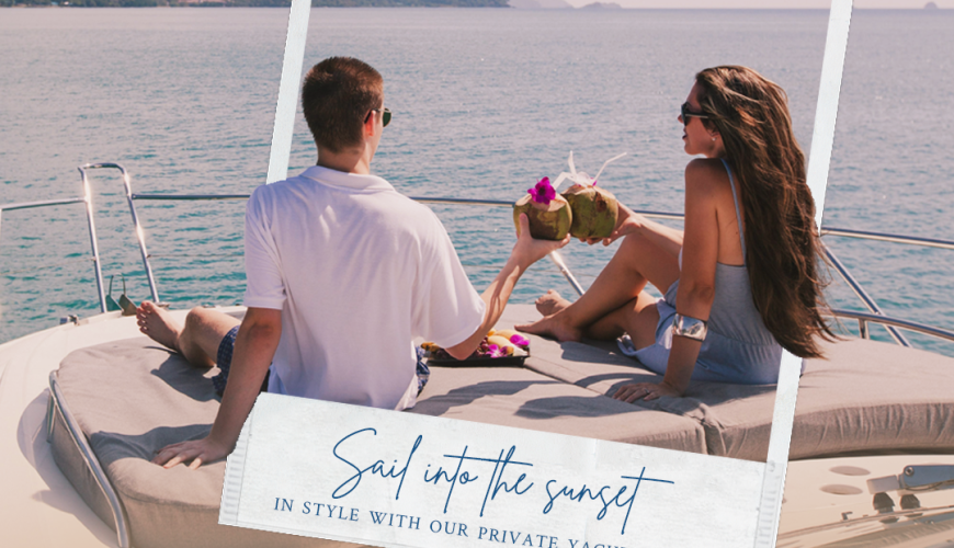 couple enjoying a drink on the yacht